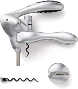 img 4 attached to 🍷 Effortlessly Open Your Wine Bottles with the Rabbit Original Lever Corkscrew Wine Opener - Includes Foil Cutter and Extra Spiral (Silver)