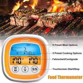 img 3 attached to 🔥 AOZBZ High-Temperature Waterproof Meat Thermometer with Touch Display- Instant Read for Smoked Confections, Barbecues, Kitchens - Orange