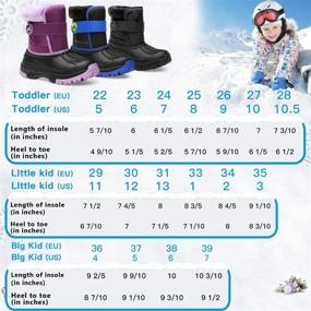 img 2 attached to Kids Boots Boys Girls Winter Boots Waterproof 19TXDK03 T61 28