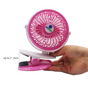 img 1 attached to ✨ Portable Mini Desk Fan, Glovion Clip-on Stroller Fan - Rechargeable with 2600mAh Battery, Adjustable 360° Wind, Personal Clip/Desk Fan with Speed Settings - Indoor & Outdoor Personal Cooler (Pink)