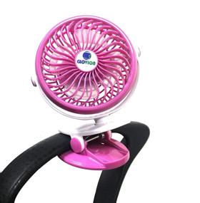 img 3 attached to ✨ Portable Mini Desk Fan, Glovion Clip-on Stroller Fan - Rechargeable with 2600mAh Battery, Adjustable 360° Wind, Personal Clip/Desk Fan with Speed Settings - Indoor & Outdoor Personal Cooler (Pink)