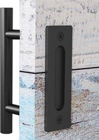 img 4 attached to 🚪 EaseLife Sliding Door Handle with Dual Side Back Plate for Commercial Use