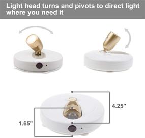 img 3 attached to 🔦 Honwell LED Spotlight 2 Pack - Wireless Puck Lights with Remote and AA Powered Under-Cabinet Light. Rotatable Lights Head for Indoor Closet, Paintings, and Accents.