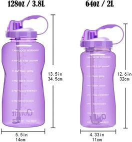 img 3 attached to 💧 QuiFit Motivational Gallon Water Bottle with Straw, Time Marker, BPA Free, Reusable, Leakproof, Large Portable Water Jug for Fitness, Camping, Outdoor Sports
