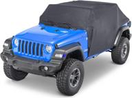 🚗 ultimate all-weather protection: cab cover black car cover 82215370 for 2007-2018 jeep wrangler jk jku 4 door - sun, snow, and dust resistant logo