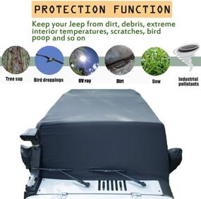 img 3 attached to 🚗 Ultimate All-Weather Protection: Cab Cover Black Car Cover 82215370 for 2007-2018 Jeep Wrangler JK JKU 4 Door - Sun, Snow, and Dust Resistant