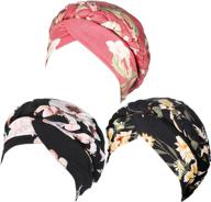 🧕 women's pre-tied braid turban: african head wrap bonnet - 3 stylish pieces логотип