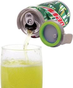 img 2 attached to 🥤 Jokari 3-Pack Mountain Dew Modern Logo Pump and Pour Caps for Soda Cans, Green