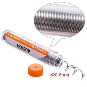 img 1 attached to AUSTOR Pack of 6 Solder Wire 60-40 Rosin Core Solder 0.6mm Electrical Soldering Wire, 20g: High-Quality Solder Wire for Precise Electrical Soldering Tasks
