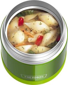 img 1 attached to 🥣 Stainless Steel Vacuum Insulated Kids Food Jar - THERMOS FUNTAINER 10oz Lime w/ Folding Spoon