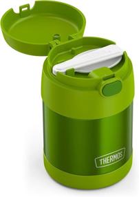 img 2 attached to 🥣 Stainless Steel Vacuum Insulated Kids Food Jar - THERMOS FUNTAINER 10oz Lime w/ Folding Spoon