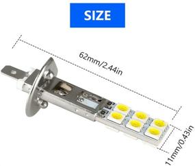 img 1 attached to 🌫️ Ultra Bright 80W 6000K Super White H1 LED Fog Lights Bulbs Kit for Enhanced Fog Driving Light Lamp