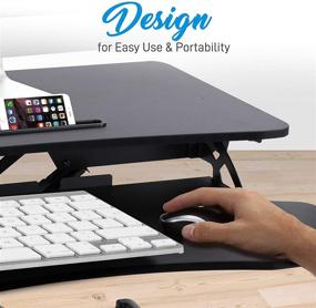 img 1 attached to 🖥️ Portable Height Adjustable Computer Desk Stand - Quick Setup Pop-up Design, Stain-Resistant, Spacious Work Area - Pyle PDRIS14