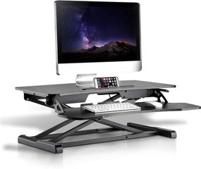 img 4 attached to 🖥️ Portable Height Adjustable Computer Desk Stand - Quick Setup Pop-up Design, Stain-Resistant, Spacious Work Area - Pyle PDRIS14