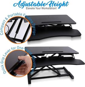 img 2 attached to 🖥️ Portable Height Adjustable Computer Desk Stand - Quick Setup Pop-up Design, Stain-Resistant, Spacious Work Area - Pyle PDRIS14