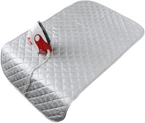 img 2 attached to 🏠 Дом-X Магнитный гладильный коврик: серый стежка плитка, термостойкий для стиральной машины сушилки, альтернативное покрытие доски для глажки