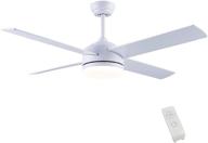 🌀 cjoy 52-inch modern ceiling fan with lights, 4 reversible blades, 3000k, remote controls - white, indoor use логотип