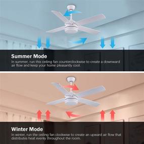 img 1 attached to 🌀 CJOY 52-Inch Modern Ceiling Fan with Lights, 4 Reversible Blades, 3000K, Remote Controls - White, Indoor Use