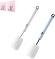 yokayi 2pcs replaceable sponge head cleaning brush cleaner with long plastic handle, soft foam brushes for cleaning cups, mugs, kettles, wine glasses, baby bottles, and more logo