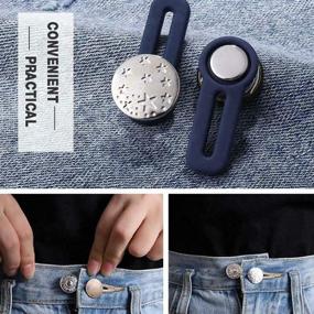 img 3 attached to 👖 Enhance Comfort and Fit with 10Pcs Vintage Metal Buttons: Expand your Jeans Waist with this Multifunction Pants Waist Stretch Button Extender Buckle Adjustable Detachable Extended Button for Jeans Pants Cuffs (A)