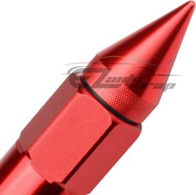 img 1 attached to 🔴 EzAuto Wrap Red 20 PCS M12x1.5 Spiked Lug Nuts: Extended Tuner Aluminum Wheels Rims Cap - WN03