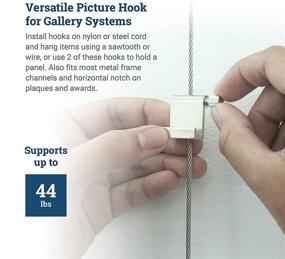 img 2 attached to Versatile 10 Pack: Adjustable Hooks for Gallery Picture Hanging System - Ideal for Nylon Cords or Steel Cables - Hang Wire, Sawtooths, & Thin Panels Like Foamboard!