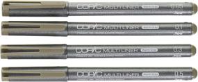 img 1 attached to Набор ручек с водонепроницаемыми чернилами Copic Multiliner MLWGRAY - 4 различные наконечника в чернилах теплого серого цвета