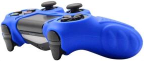 img 1 attached to 🎮 Enhanced Gaming Experience with CHINFAI DualShock4 Skin Grip - Anti-Slip Silicone Cover Protector Case for Sony PS4/PS4 Slim/PS4 Pro Controller | Includes 8 Thumb Grips (Blue)