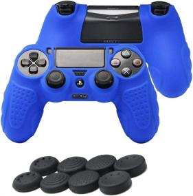 img 2 attached to 🎮 Enhanced Gaming Experience with CHINFAI DualShock4 Skin Grip - Anti-Slip Silicone Cover Protector Case for Sony PS4/PS4 Slim/PS4 Pro Controller | Includes 8 Thumb Grips (Blue)