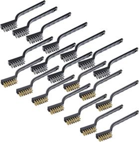 img 3 attached to 🔧 Sunmns 20-Piece Mini Handle Stainless Steel Wire Bristles Brush Set: Perfect Cleaning Solution for Welding Slag, Stain, and Rust- Silvery Golden