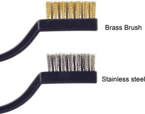 img 1 attached to 🔧 Sunmns 20-Piece Mini Handle Stainless Steel Wire Bristles Brush Set: Perfect Cleaning Solution for Welding Slag, Stain, and Rust- Silvery Golden