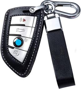 img 4 attached to Enhance and Protect Your BMW Key Fob with RhsMeuttle Key Cover Case and Keychain