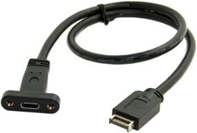 img 4 attached to 🔌 Cablecc Кабель USB 3.1 для передней панели с разъемом USB-C типа C, женский разъем, удлинительный кабель 40 см, в комплекте винт для монтажа на панель.