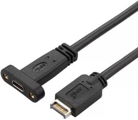 img 1 attached to 🔌 Cablecc Кабель USB 3.1 для передней панели с разъемом USB-C типа C, женский разъем, удлинительный кабель 40 см, в комплекте винт для монтажа на панель.