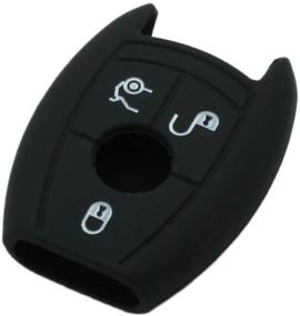 img 4 attached to 🔑 Protective Silicone Cover Case for MERCEDES BENZ Smart Remote Key Fob – Compatible with 3 4 Button – CV9950 Black