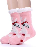 🦄 cozy unicorn slipper socks: fluffy fleece sherpa girls' clothing for maximum comfort logo