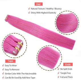 img 3 attached to Human Extensions 20Pcs Seamless Straight