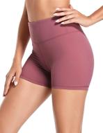 🩳 hopgo high waist biker shorts for women 4" - perfect compression shorts for yoga, workouts & running with tummy control & inner pocket logo