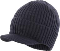 stay cozy in style: home prefer men's outdoor 🧢 newsboy hat winter warm thick knit beanie cap with visor logo