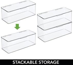 img 2 attached to 📦 mDesign Plastic Stackable Storage Container Bin Box - Bathroom Cabinet Organizer 2 Pack - Clear