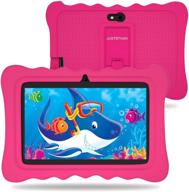 👧 7 inch kids edition tablet with 2+32gb, android 9.0, wifi, dual camera, parental control - preloaded learning & training apps, games for children ages 2-10. includes kid-proof case (pink) logo