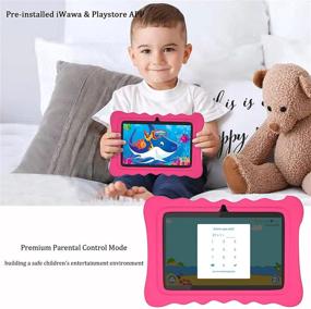 img 1 attached to 👧 7 Inch Kids Edition Tablet with 2+32GB, Android 9.0, WiFi, Dual Camera, Parental Control - Preloaded Learning & Training Apps, Games for Children Ages 2-10. Includes Kid-Proof Case (Pink)