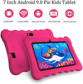 img 3 attached to 👧 7 Inch Kids Edition Tablet with 2+32GB, Android 9.0, WiFi, Dual Camera, Parental Control - Preloaded Learning & Training Apps, Games for Children Ages 2-10. Includes Kid-Proof Case (Pink)