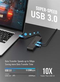 img 1 attached to 🔌 Lemorele USB C Hub 6 in 1 Adapter: 4K@30Hz HDMI, 3x USB 3.0, SD/TF Card Reader - M1 MacBook, iPad Pro, More!