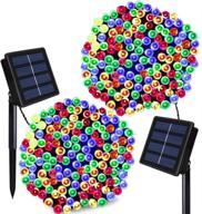 solarmks solar christmas lights - 2 pack 72ft 200 led string lights, 8 modes - waterproof solar fairy lights for outdoor, gardens, homes, wedding, christmas party, xmas tree decorations - multi-color logo