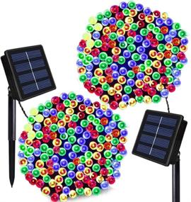 img 4 attached to SOLARMKS Solar Christmas Lights - 2 Pack 72ft 200 LED String Lights, 8 Modes - Waterproof Solar Fairy Lights for Outdoor, Gardens, Homes, Wedding, Christmas Party, Xmas Tree Decorations - Multi-Color