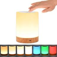 🔦 unifun touch lamp: rechargeable night light with dimmable warm white & color changing rgb – perfect for bedrooms, living rooms, and bedside tables логотип