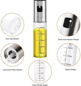 img 1 attached to 🍃 100ml Olive Oil Sprayer Bottle for Cooking - Versatile Oil Mister for Air Fryer, Salad, BBQ, Baking, Roasting - Glass Oil Sprayer