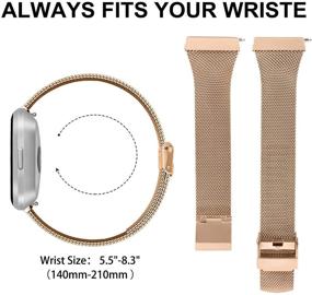 img 1 attached to 🌹 Rose Gold Metal Slim Band for Fitbit Versa 2/Versa/SE/Lite - Stainless Steel Narrow Replacement Wristband for Women