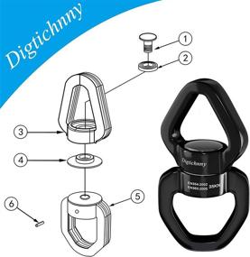 img 1 attached to 🌲 Web Tree Swing Spinner - Swing Swivel, 35KN Safety Rotational Device for Aerial Dance, Children’s Swing, Hanging Hammock (Full Black)